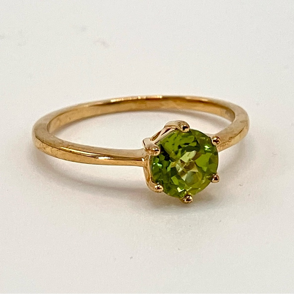 Peridot Gold Vermeil Ring - size 10